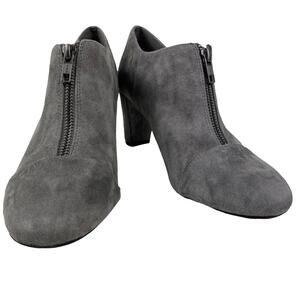 Aerosoles Madison Ave Ankle Boots Slate Gray Zipper Pump Shooties Heels Women 9M